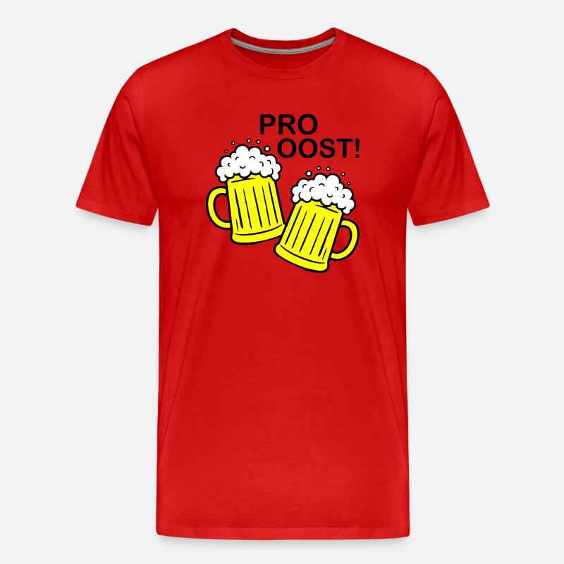 Bier Anstossen Prost - Männer Premium Bio T-Shirt - Rot