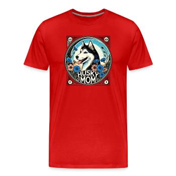 Husky Mom Vintage Style Dog Lover Design - T-shirt bio Premium Homme - rouge - Devant - Damien (186cm)