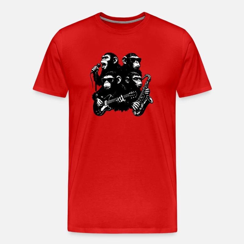 The Monkey Dance Band - Männer Premium Bio T-Shirt - Rot