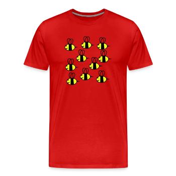 essaim d'abeilles amicales - T-shirt bio Premium Homme - rouge - Devant - Damien (186cm)