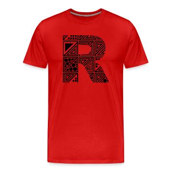 Buchstabe R - Männer Premium Bio T-Shirt - Rot - Vorne - Damien (186cm)