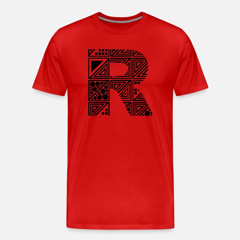 Buchstabe R - Männer Premium Bio T-Shirt - Rot