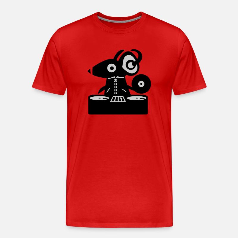 Maus DJ - Ratte - Männer Premium Bio T-Shirt - Rot