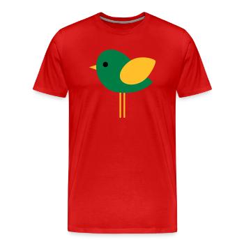 Vogel - Männer Premium Bio T-Shirt - Rot - Vorne - Damien (186cm)