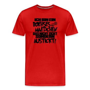 Ich bin ein Boehses Maedchen ... - Männer Premium Bio T-Shirt - Rot - Vorne - Damien (186cm)