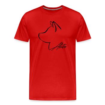 Profil AKITA E WILSIGNS - T-shirt bio Premium Homme - rouge - Devant - Damien (186cm)
