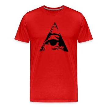 Pyramid - Men's Premium Organic T-Shirt - red - Front - Damien (186cm)