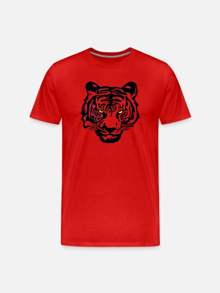 tiger_3c - Männer Premium Bio T-Shirt - Rot