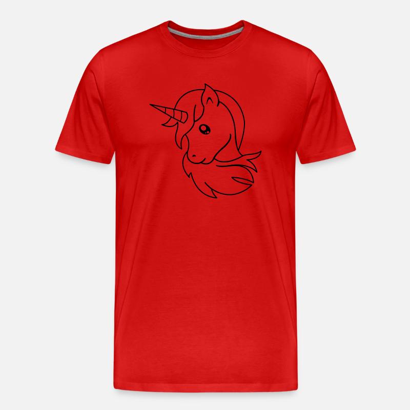 einhorn_01 - Männer Premium Bio T-Shirt - Rot