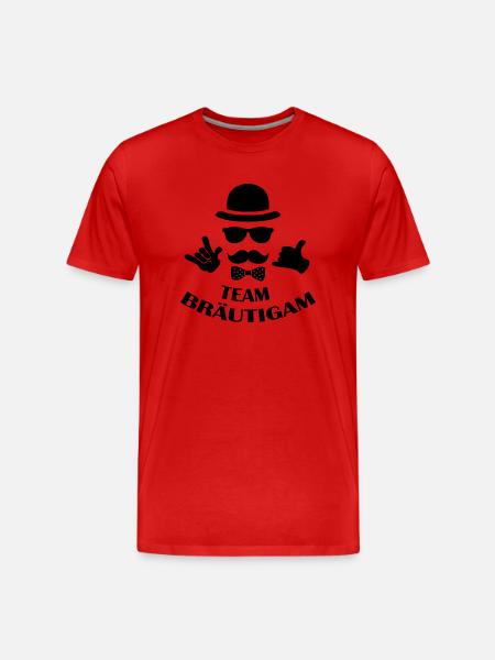 team_braeutigam_001 - Männer Premium Bio T-Shirt - Rot
