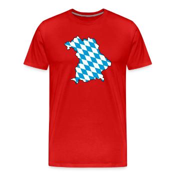 Meine Heimat - Mein Stolz - Bayern - Männer Premium Bio T-Shirt - Rot - Vorne - Damien (186cm)