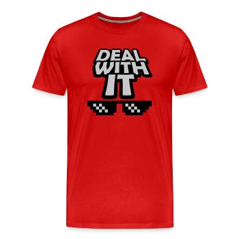 Traitez-le lettrage - T-shirt bio Premium Homme - rouge - Devant - Damien (186cm)
