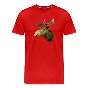Tête d’orignal - T-shirt bio Premium Homme - rouge - Devant - Damien (186cm)