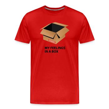 My feelings in a box Spruch Geschenk - Männer Premium Bio T-Shirt - Rot - Vorne - Damien (186cm)