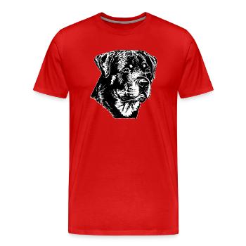 Chien Rottweiler - T-shirt bio Premium Homme - rouge - Devant - Damien (186cm)