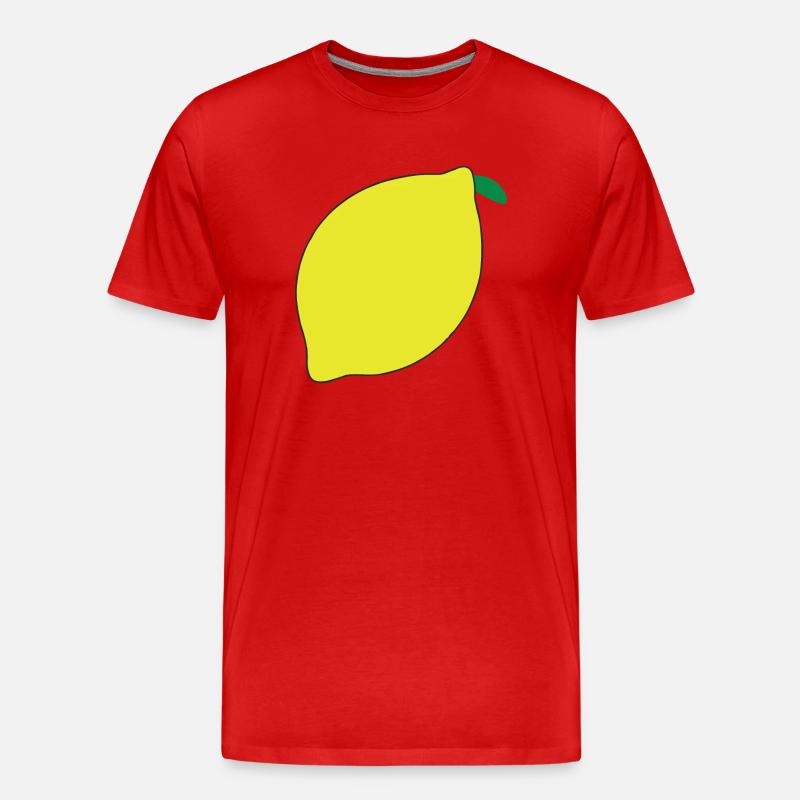 Zitrone Illustration Geschenkidee - Männer Premium Bio T-Shirt - Rot
