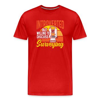 Arpenteur Cartographe Arpenteur Arpenteur - T-shirt bio Premium Homme - rouge - Devant - Damien (186cm)