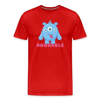 Adorable little cheerful monster. Funny gift idea. - Men's Premium Organic T-Shirt - red - Front - Damien (186cm)