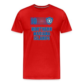 Northern Mariana Islands Football Team - Men's Premium Organic T-Shirt - red - Front - Damien (186cm)