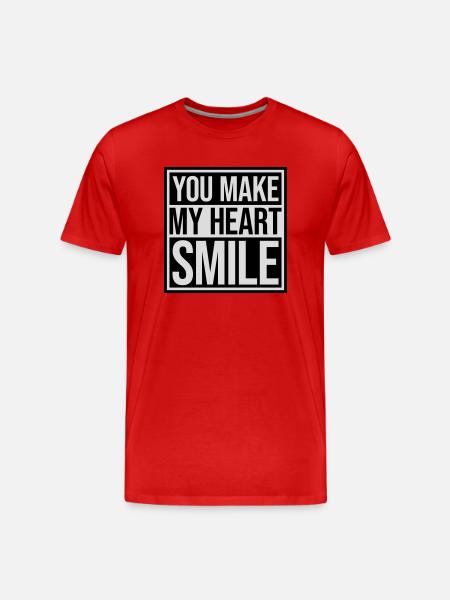 make my heart smile - Männer Premium Bio T-Shirt - Rot