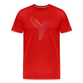 Kolibri geometrisch - Männer Premium Bio T-Shirt - Rot - Vorne - Damien (186cm)