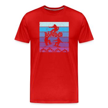 Snowboard Snowboarding Shirt - Boarder Vintage - Männer Premium Bio T-Shirt - Rot - Vorne - Damien (186cm)