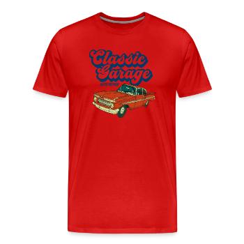 Retro Graphic Car Lover Car Mechanic Vehicle Techn - Männer Premium Bio T-Shirt - Rot - Vorne - Damien (186cm)