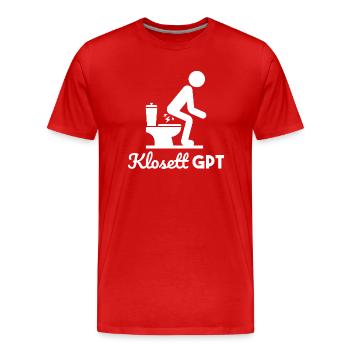 Klosett GPT Klo Toilette Geschenk - Männer Premium Bio T-Shirt - Rot - Vorne - Damien (186cm)