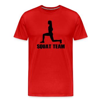 Équipe féminine de squat - T-shirt bio Premium Homme - rouge - Devant - Damien (186cm)