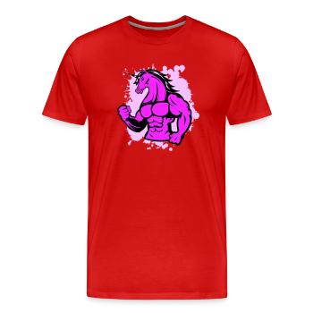 strong unicorn 1 - Men's Premium Organic T-Shirt - red - Front - Damien (186cm)