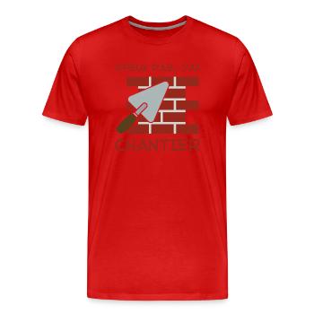Maçon chantier - T-shirt bio Premium Homme - rouge - Devant - Damien (186cm)