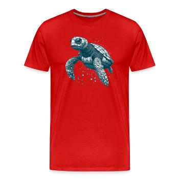 Les tortues de mer sont tout simplement de grandes créatures marines - T-shirt bio Premium Homme - rouge - Devant - Damien (186cm)