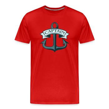 Capitaine de navire Ancre - T-shirt bio Premium Homme - rouge - Devant - Damien (186cm)