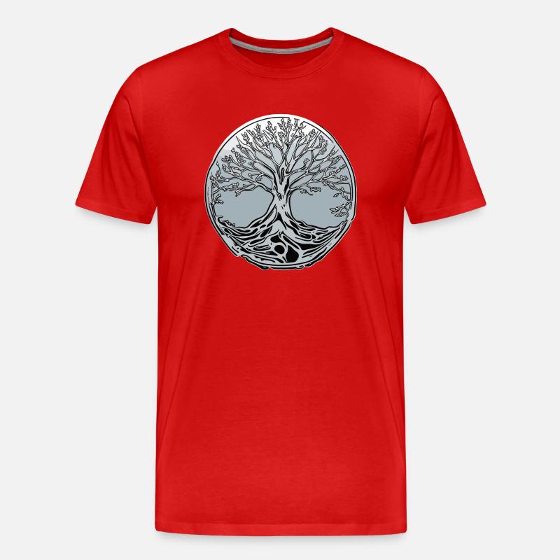 Baum aus Silber - Männer Premium Bio T-Shirt - Rot