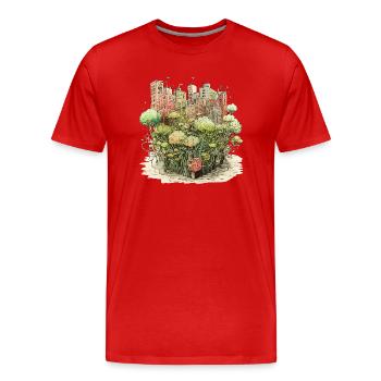 Green City - Men's Premium Organic T-Shirt - red - Front - Damien (186cm)