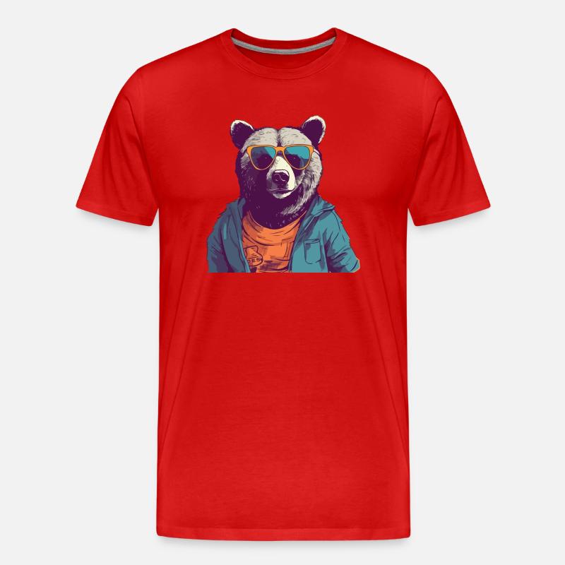 Jim der Bär - Männer Premium Bio T-Shirt - Rot