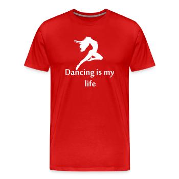 Dancing Dance Music - Men's Premium Organic T-Shirt - red - Front - Damien (186cm)