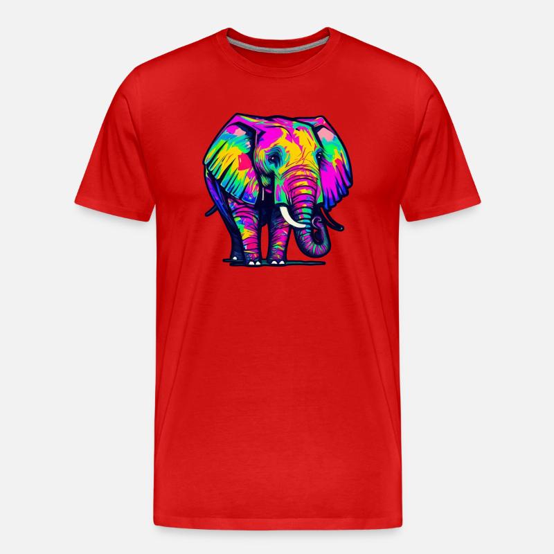 Elefant - Männer Premium Bio T-Shirt - Rot