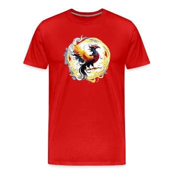 Blazing Phoenix (Artwork Collection) - Men's Premium Organic T-Shirt - red - Front - Damien (186cm)