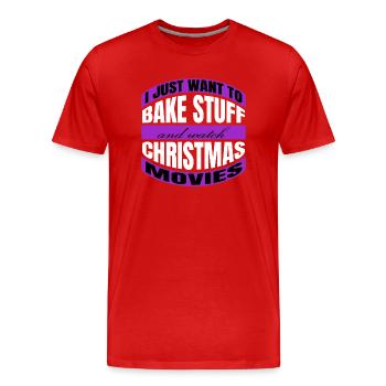 confectioner bake couples awesome baby baking - Men's Premium Organic T-Shirt - red - Front - Damien (186cm)