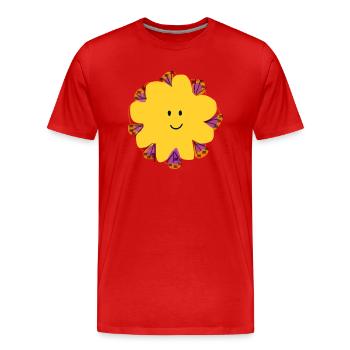 Flow the flower - Men's Premium Organic T-Shirt - red - Front - Damien (186cm)