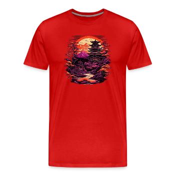 Zen Garden - Männer Premium Bio T-Shirt - Rot - Vorne - Damien (186cm)
