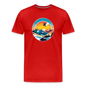 snowboard neige et ski - T-shirt bio Premium Homme - rouge - Devant - Damien (186cm)