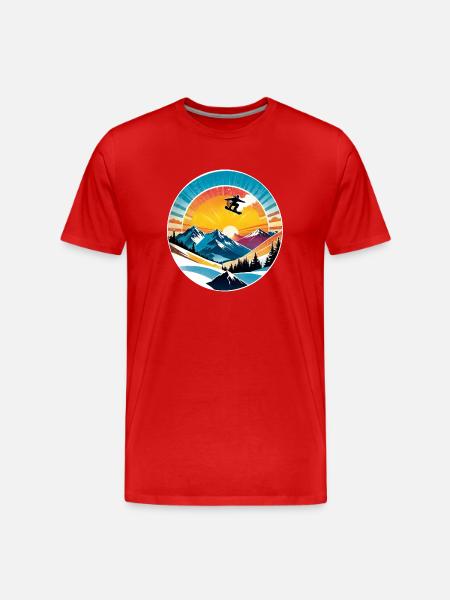 Snowboarding, snow and skiing - Men's Premium Organic T-Shirt - red