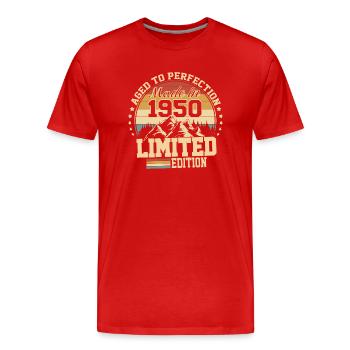1950 anniversaire 1950 né en 1950 anniversaire - T-shirt bio Premium Homme - rouge - Devant - Damien (186cm)