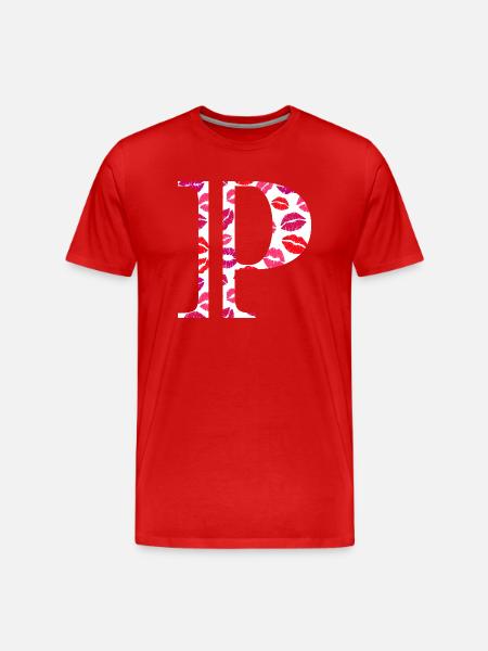 Letter p kisses - Men's Premium Organic T-Shirt - red