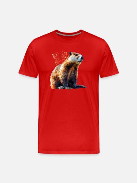Biber - Männer Premium Bio T-Shirt - Rot