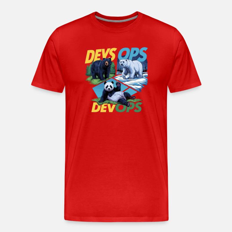 Devops - Männer Premium Bio T-Shirt - Rot