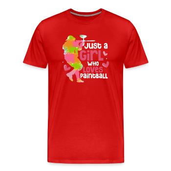 Juste une fille qui aime le paintball Joueur tactique Pa - T-shirt bio Premium Homme - rouge - Devant - Damien (186cm)