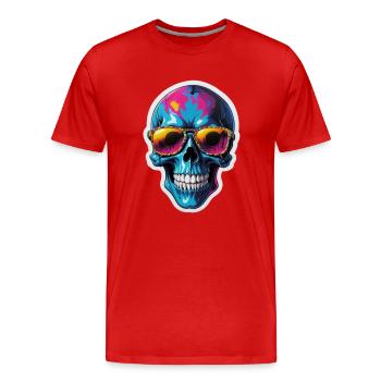 tête de mort - T-shirt bio Premium Homme - rouge - Devant - Damien (186cm)